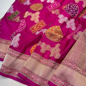 Handcrafted Indian handloom pure banarasi katan silk saree| Banarasi silk saree | Bridal saree | Indian saree |