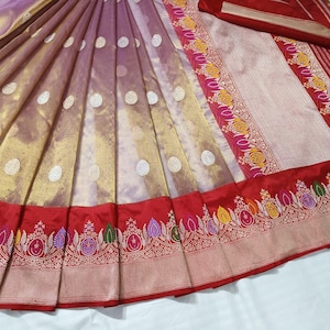Indian handcrafted pure banarasi handloom tissue silk saree | Bridal saree | Indian saree | Tissue saree | Banarasi saree
