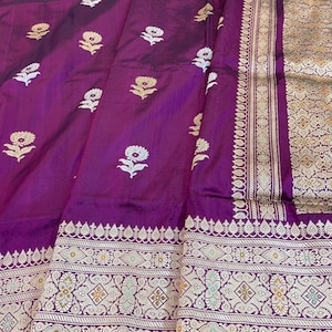 Handloom banarasi pure katan silk saree |  Banarasi silk wedding wear saree | Party wear saree