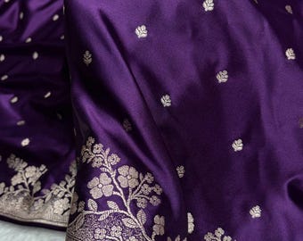 Zijden sari mashru | Indiase zijden sari | Trouwsari | Zari-designsari