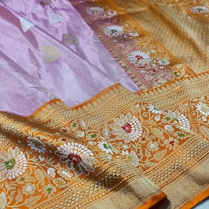 Pure banarasi katan tissue silk handloom saree | Bridal saree | Indian saree |