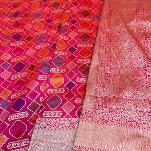 Handloom banarasi pure katan silk saree |  Banarasi silk wedding wear saree | Party wear saree