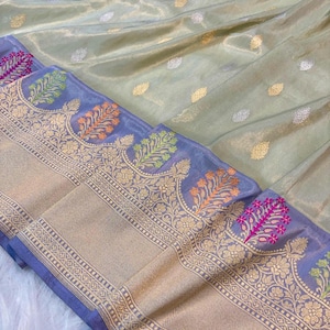 Pure banarasi katan tissue silk handloom saree | Bridal saree | Indian saree |