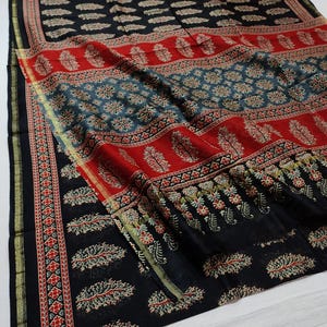 Semistitched Chanderi Formal Jacket With Ajrakh main image 0