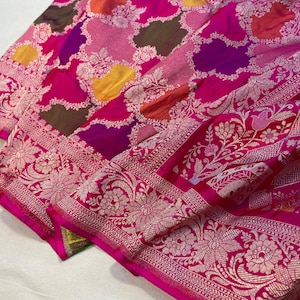 Pure banarasi silk rangkaat handloom saree | Bridal saree | Indian handcrafted saree | Red saree