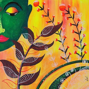 Contemporary Indian Painting | Acrylic On Canvas | Indian Art | Original Paintings | Modern Art | Buddha Painting | Handmade Art | Wall Art