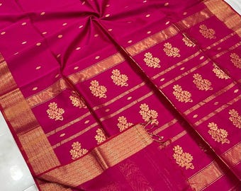 Maheshwari silk handwoven saree | Handmade saree | Silk saree | Pink saree | Wedding essentials