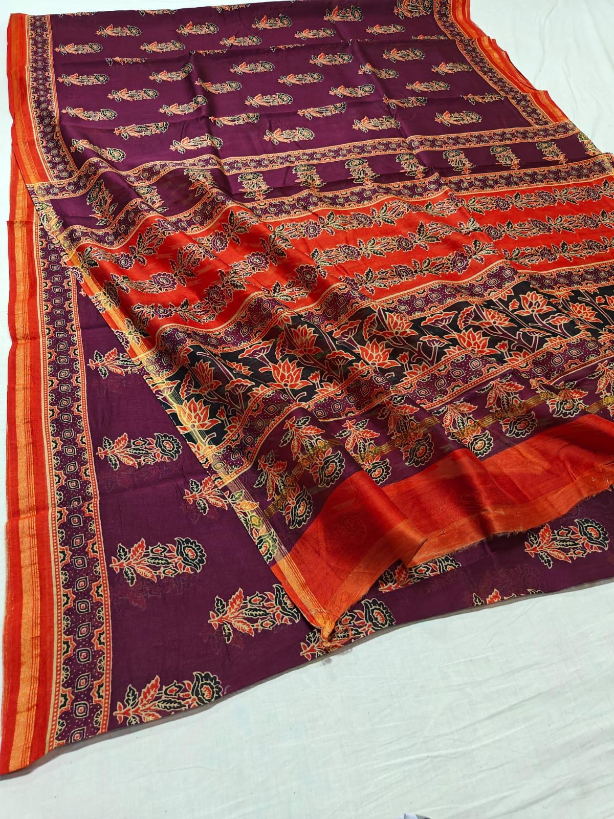 Semistitched Chanderi Formal Jacket With Ajrakh