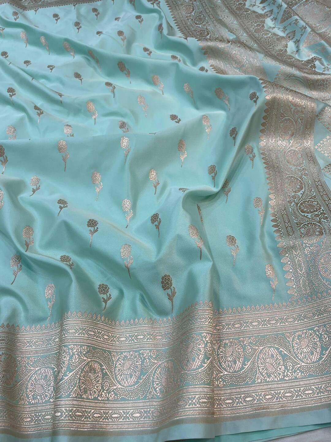 Mashru silk saree with Sindhu Ghaat zari weaving and blouse piece for women