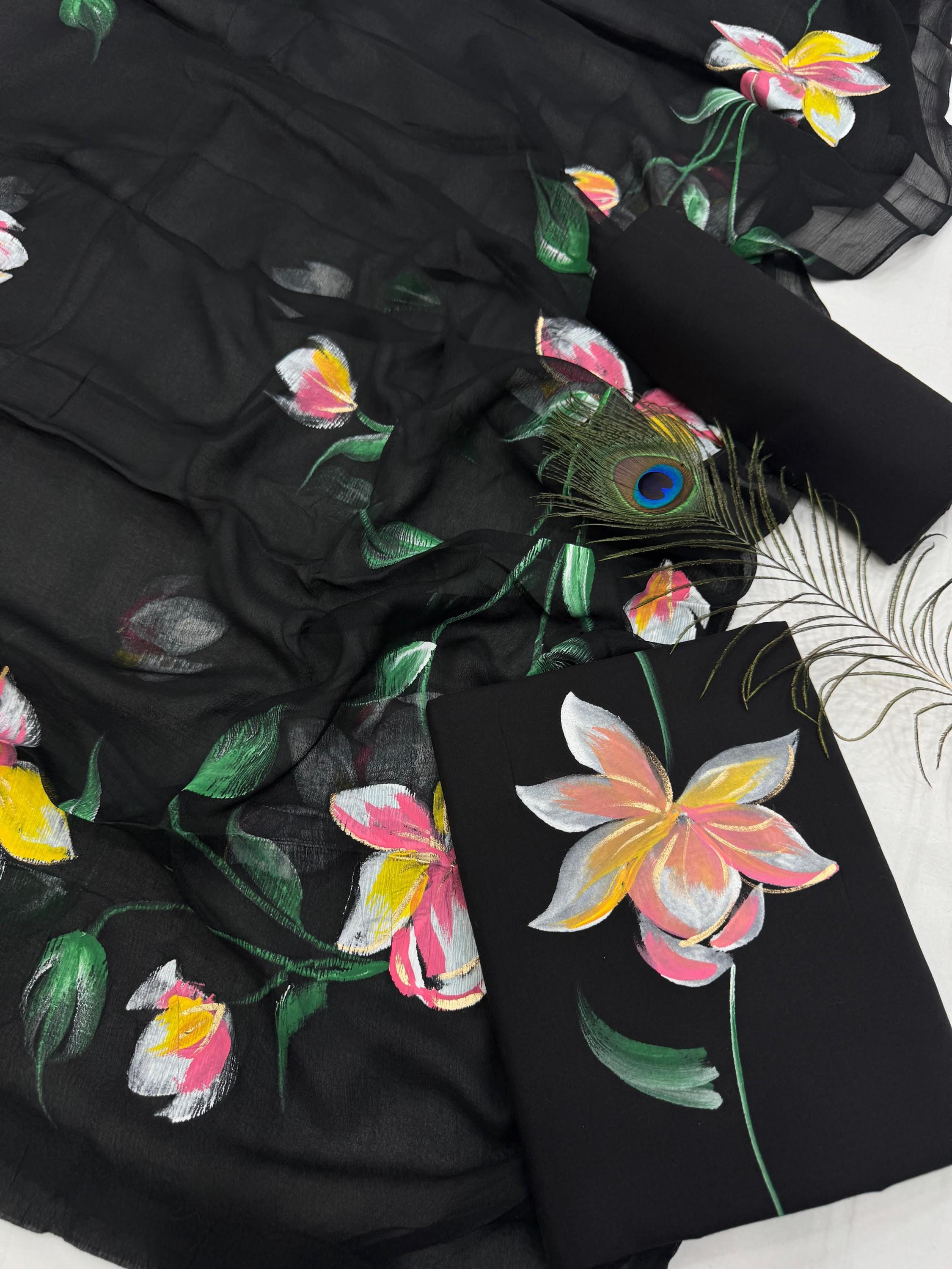 Cotton dress material with chiffon dupatta online shopping hotsell