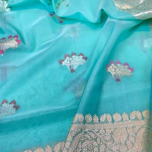 Pure banarasi kora silk handloom saree | Bridal saree | Indian handcrafted saree |