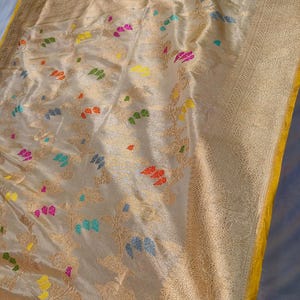 Indian handcrafted pure banarasi handloom katan tissue silk saree | Bridal saree |banarasi saree Indian saree | Gift for her | Silk saree