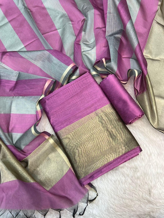 Pure banarasi cotton suit material | Suit material | Dress material |  unstitched suits
