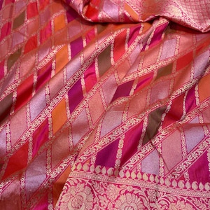 Handcrafted Indian handloom pure banarasi katan silk saree | Katan silk saree | Bridal saree | Indian saree |