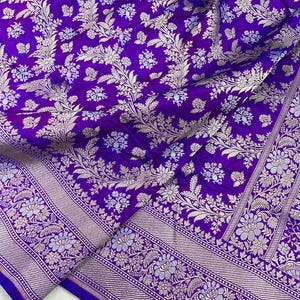 Handloom banarasi pure katan silk saree |  Banarasi silk wedding wear saree | Party wear saree