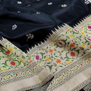 Handloom banarasi pure katan silk saree |  Banarasi silk wedding wear saree | Party wear saree