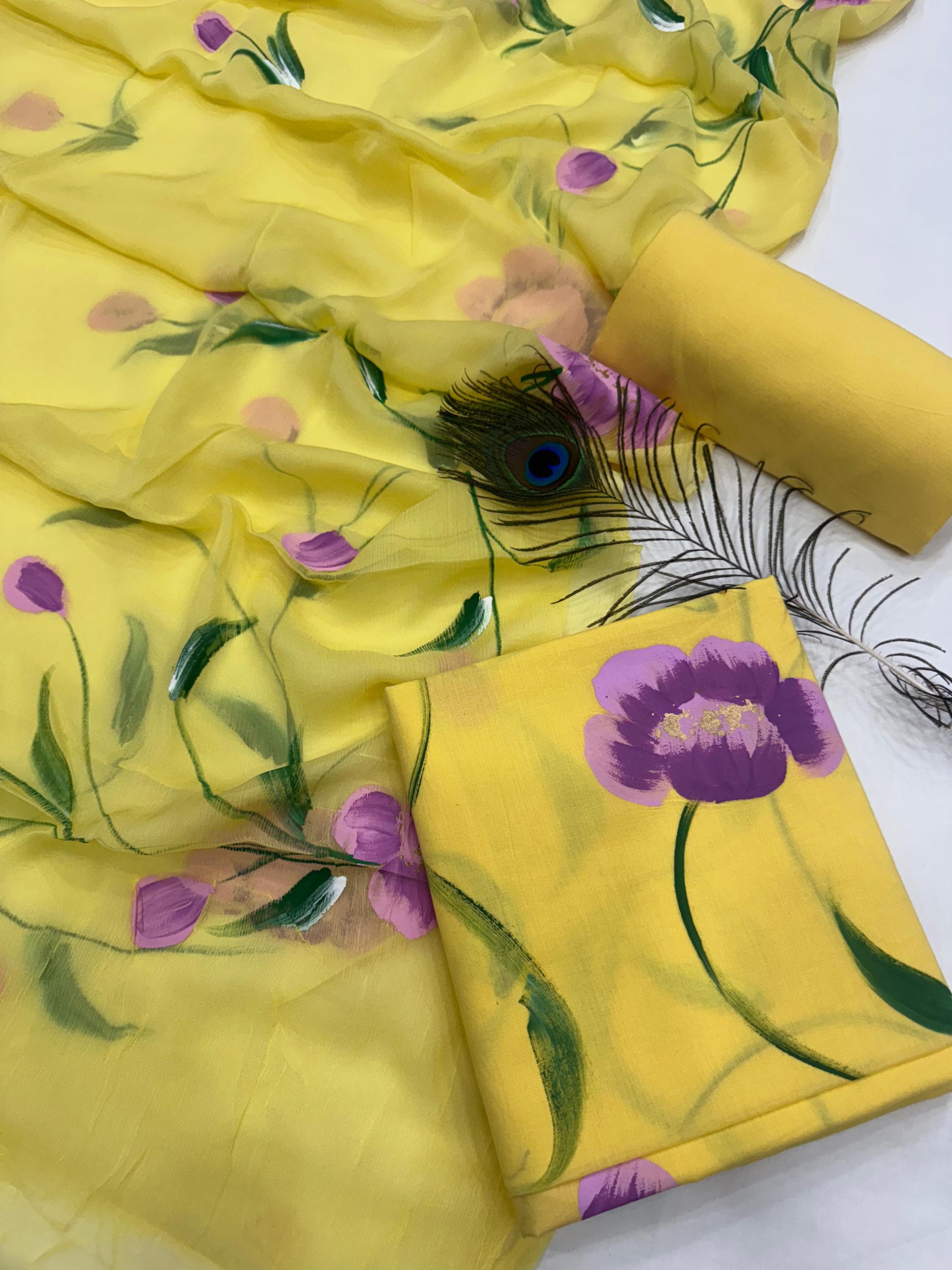 Cotton dress material with chiffon dupatta price hotsell