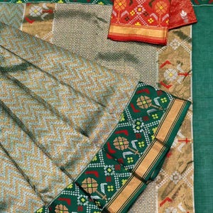 Handloom Zarikota Saree: Gold Double Tissue, Patola Border