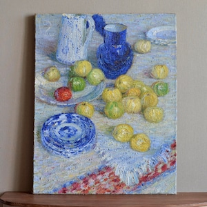 水差しのある静物画 - ポール・セザンヌ手描き油絵複製、皿 水差しのある静物画 - ポール・セザンヌ手描き油絵複製、皿