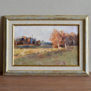 Framed Impressionist Oil Painting: Autumn Forest Landscape, Signed Canvas Art