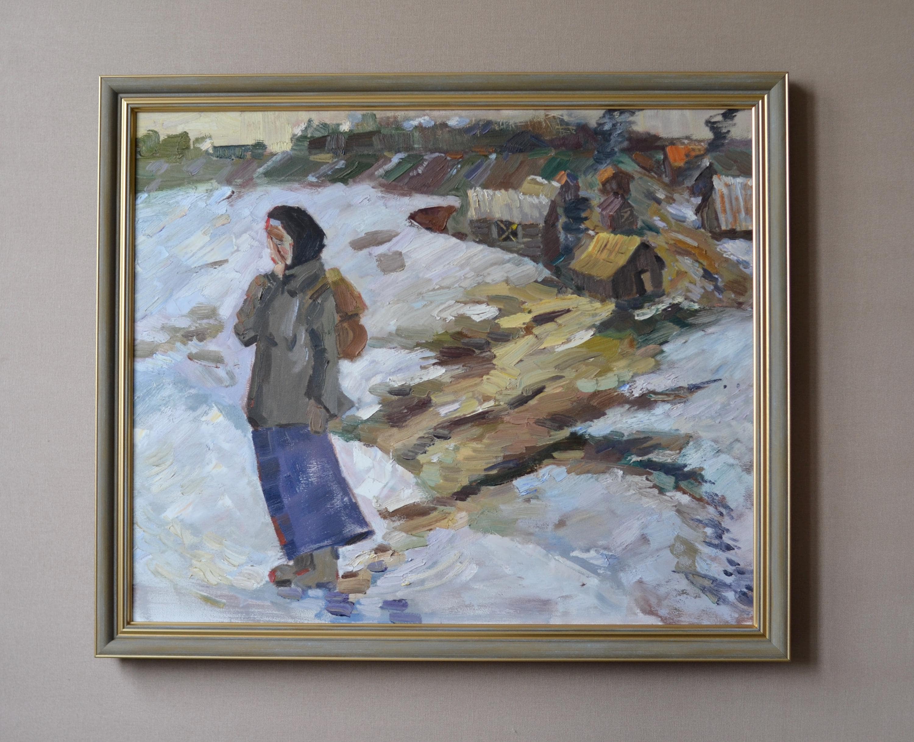 Original framed oil painting on canvas. Historical composition on the theme of war. European fine art. One of a kind. Unique framed wall art
