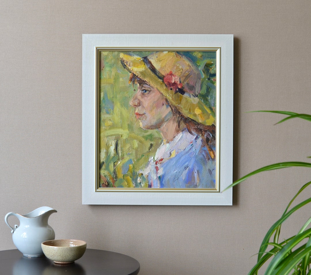 Original Female Portrait Oil Painting on Canvas. Impressionistic ...