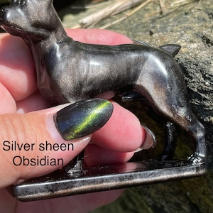 Custom made, one of a kind, Obsidian Cane Corso carvings