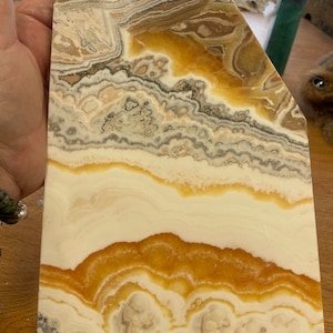 Honey Calcite slab, crystal gifts, crystal collections, American seller, Fast shipping