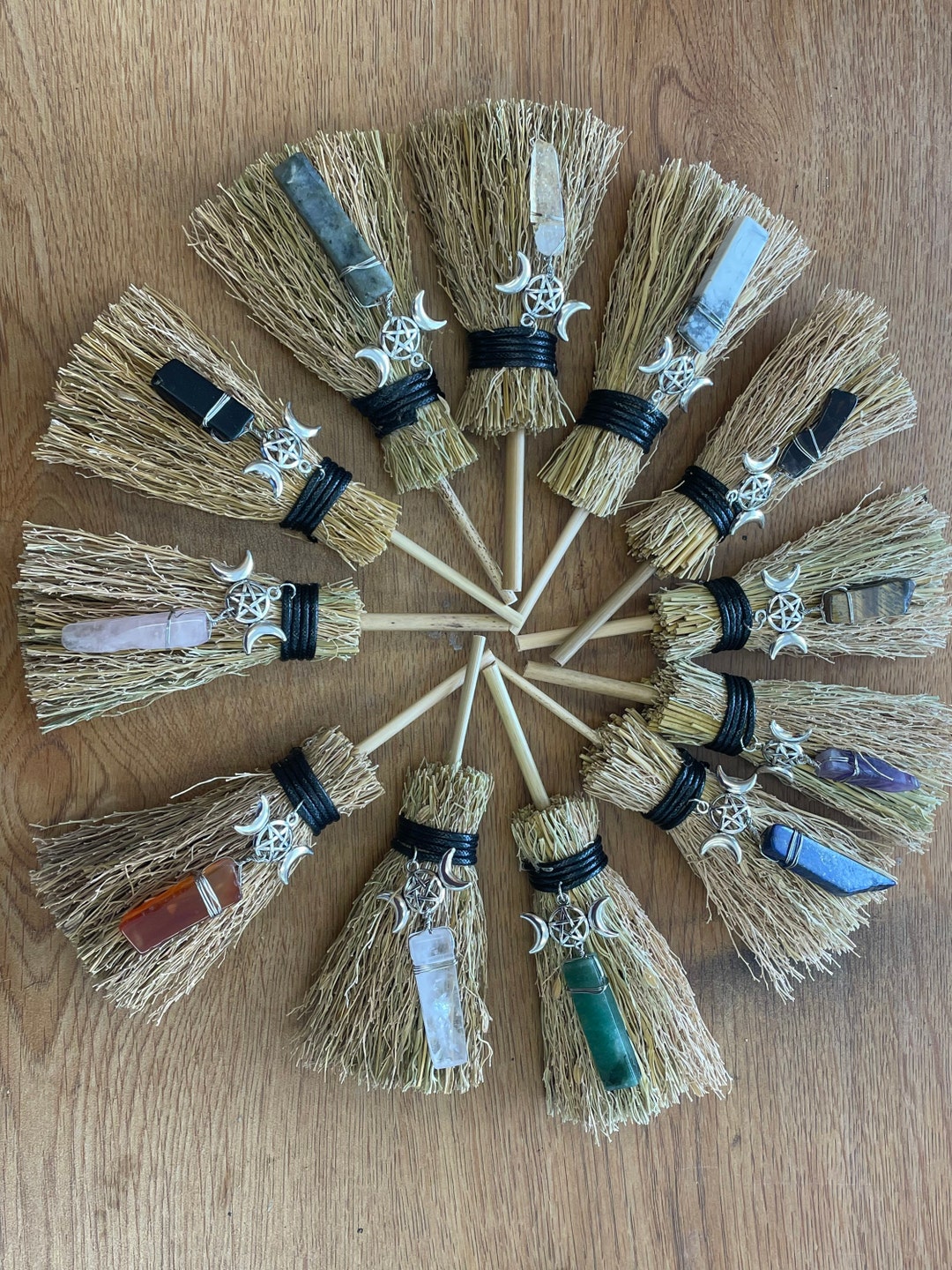 Witches Runes Straw Straw Witches Broom With Gem, American Seller, Fast Shipping - Etsy