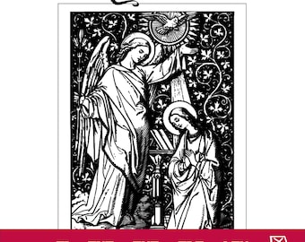 Angel Gabriel and Mary Laser Engraving: The Annunciation