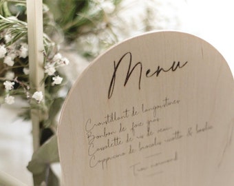 Personalized wooden menus