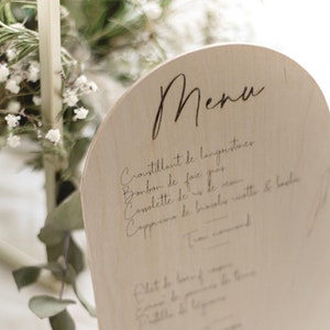 Menus en bois personnalisé