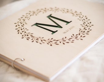 Personalized wooden guestbook