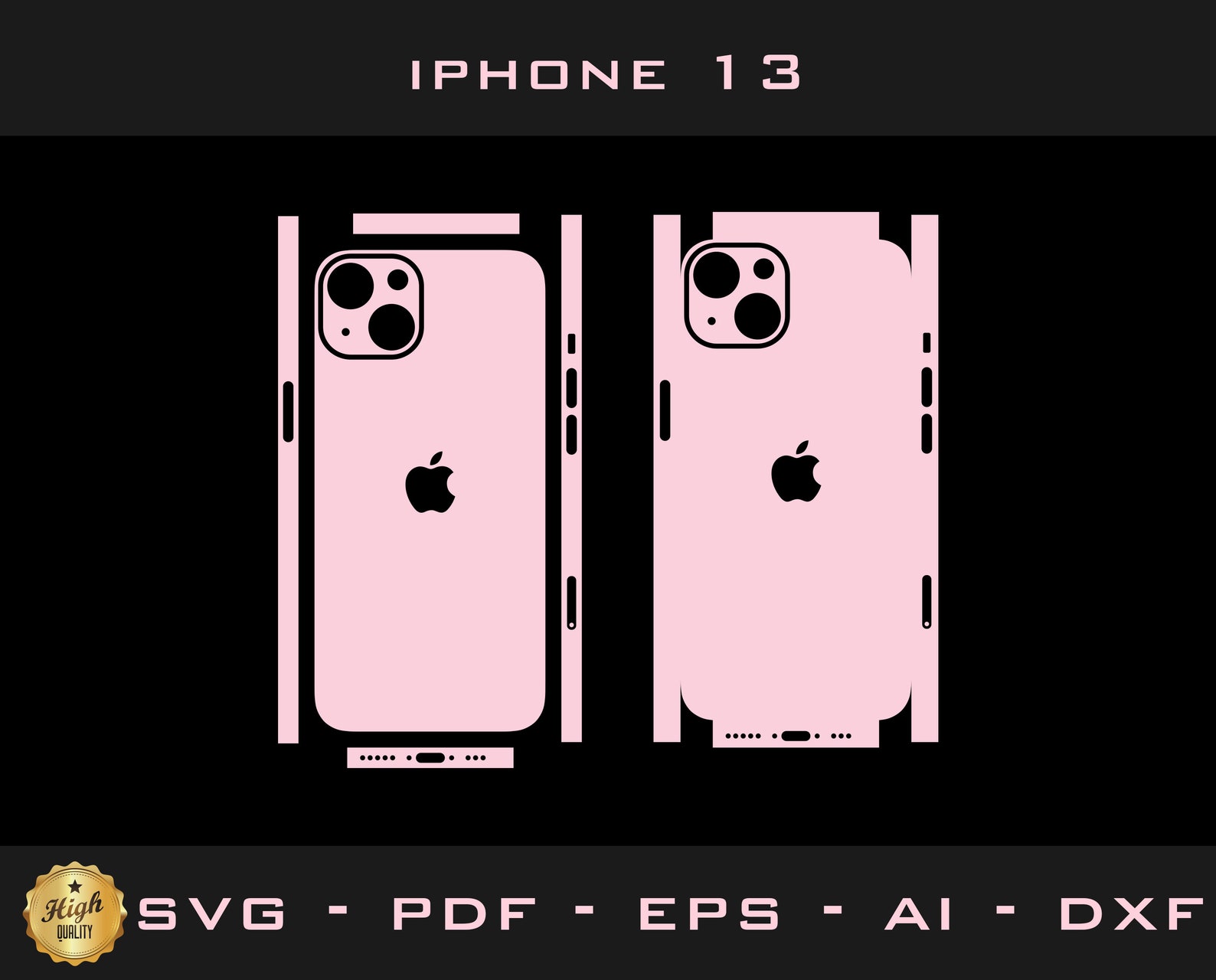 Apple iPhone 13 Skin Template Cutting Template Aİ, Pdf,svg,dxf ...