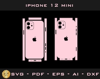 Apple iPhone 12 mini skin template  - cutting template  Aİ, Pdf,svg,dxf  silhouette, cricut Vector Cut File