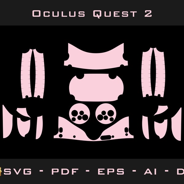 Oculus Quest 2 skin template , cutting template , cricut Vector Cut File