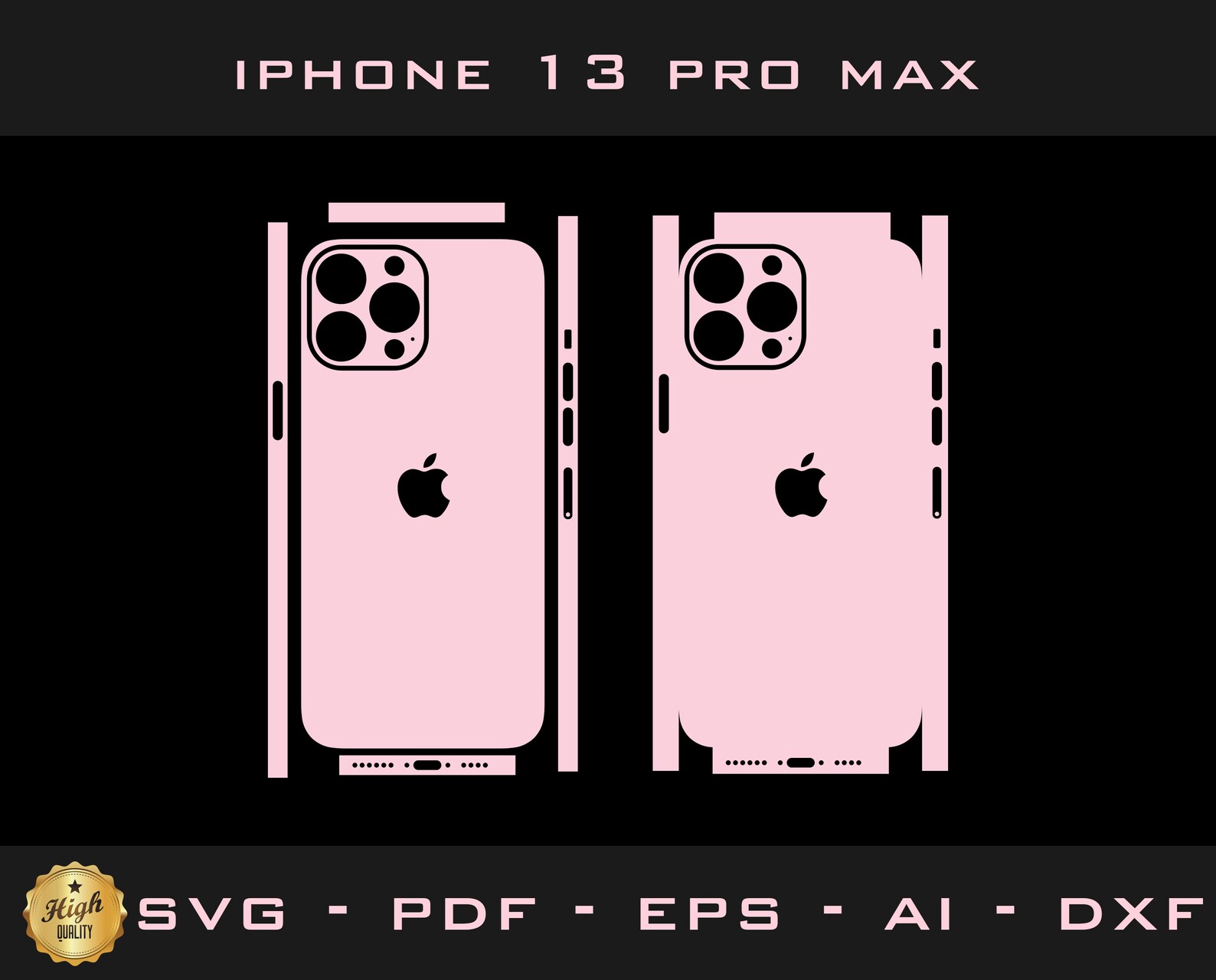 Apple Iphone 13 Pro Max Skin Template Cutting Template A Etsy Denmark