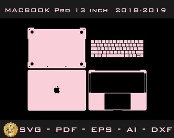 MacBook Pro de 13 pulgadas, 2018, plantilla de piel de 2019, plantilla de corte, archivo de corte vectorial cricut