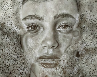 art drawing hyper realistic , dibujo a lapiz hiperrealista , carboncillo y grafito