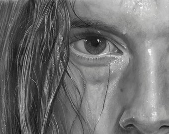 art drawing hyper realistic , hyperrealistic pencil drawing , charcoal and graphite