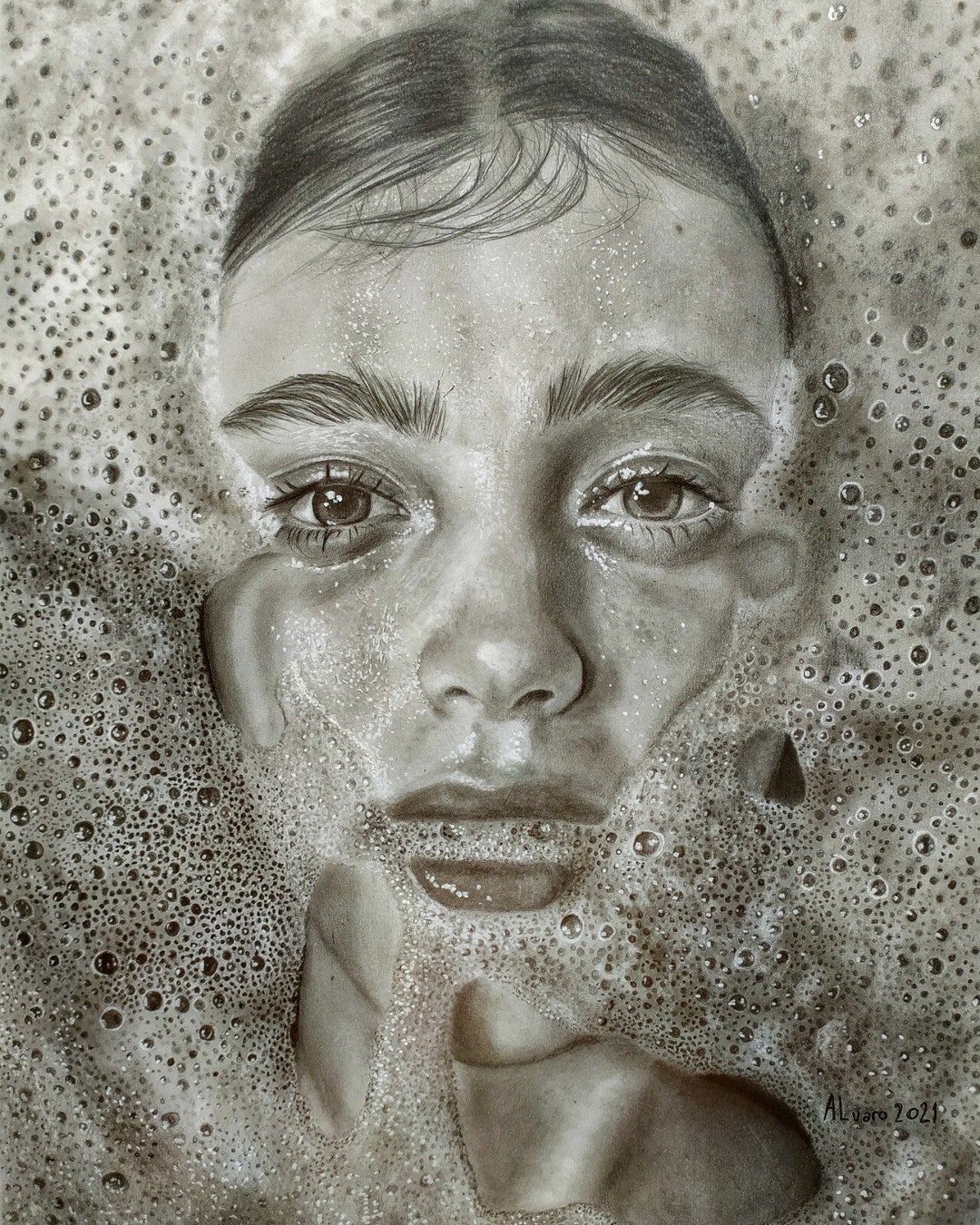 hyperrealism drawing water