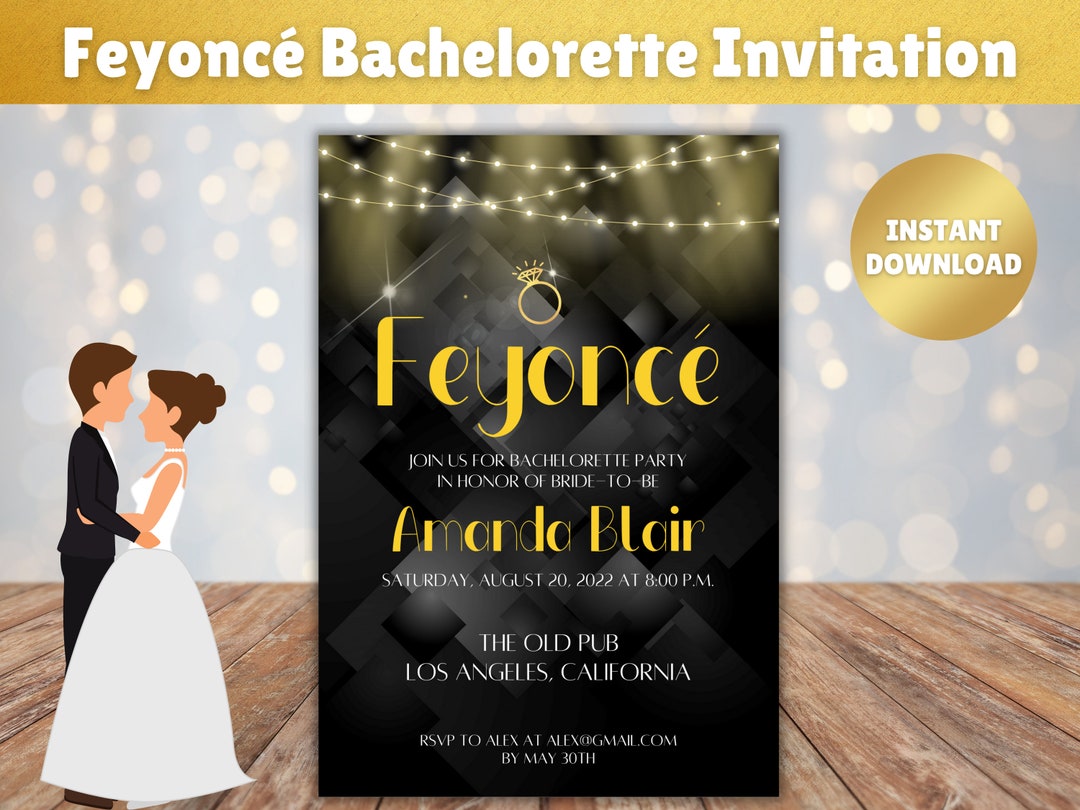 Beyonce Bachelorette Invitation, 70s Bachelorette, Feyonce Bae Z, Miami ...