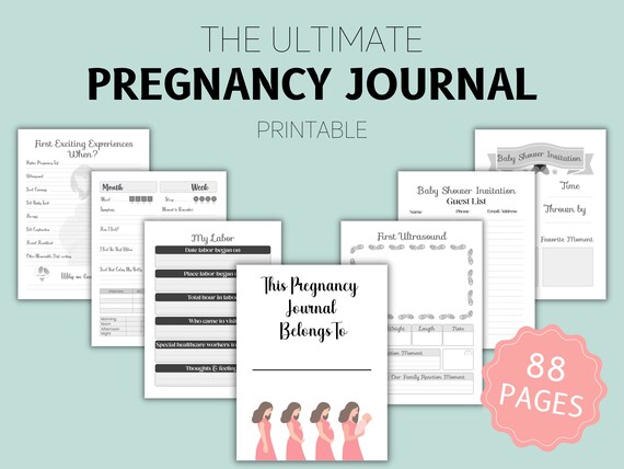 PRINTABLE Pregnancy Journal Pregnancy Journal PDF Pregnancy - Etsy
