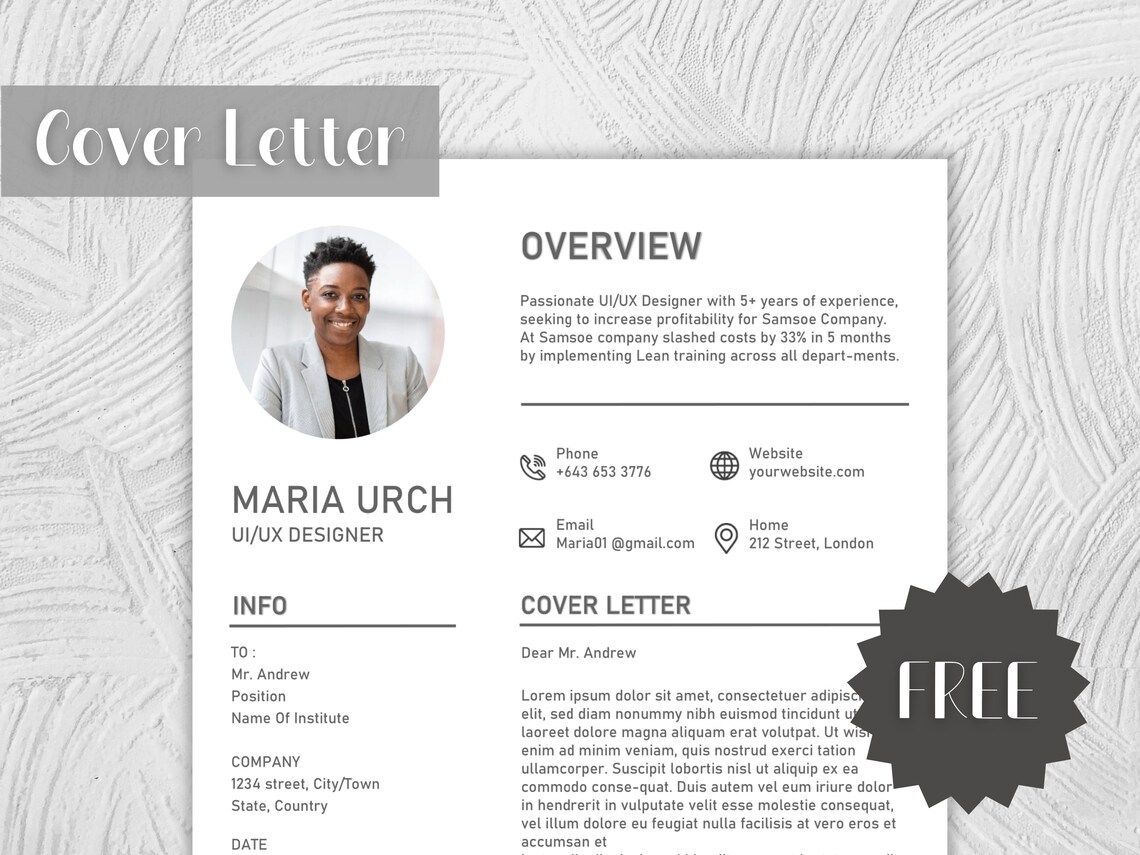 Professional Resume Template Modern Resume Template Word | Etsy