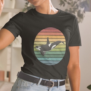 Orca Whale Retro Vintage Short-Sleeve Unisex T-Shirt, Orca Whale Retro T-Shirt, Orca Whale Shirt