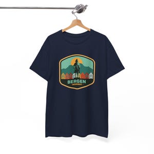 Bergen Norway T-Shirt, Scandinavian Nature Shirt, Fjord Lover Gift, Nordic Adventure Top, Norwegian Graphic Tee, Travel Souvenir Apparel