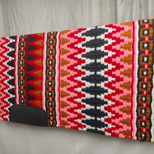 Western Show Horse Saddle Blanket New Zealand Design Handmade Wool Saddle Blanket Mats Top Wool Saddle Pad Size : 34 L x 36 W x 1 Inches image 4