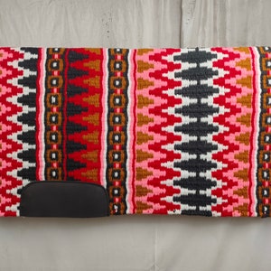 Western Show Horse Saddle Blanket New Zealand Design Handmade Wool Saddle Blanket Mats Top Wool Saddle Pad Size : 34" L x 36" W x 1" Inches