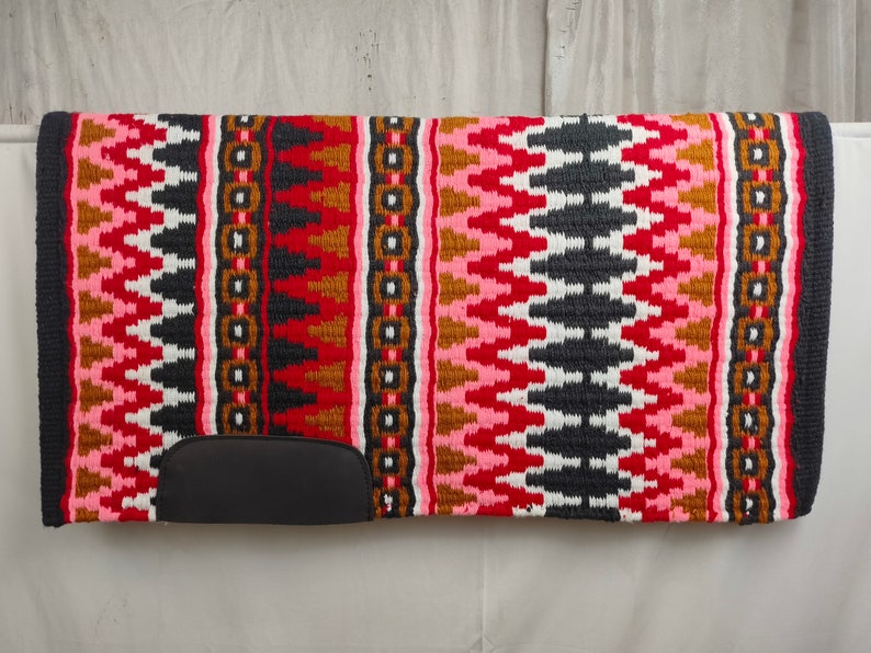 Western Show Horse Saddle Blanket New Zealand Design Handmade Wool Saddle Blanket Mats Top Wool Saddle Pad Size : 34 L x 36 W x 1 Inches New Zealand Pad_01