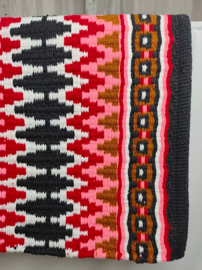 Western Show Horse Saddle Blanket New Zealand Design Handmade Wool Saddle Blanket Mats Top Wool Saddle Pad Size : 34 L x 36 W x 1 Inches image 6